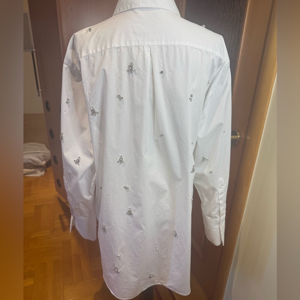 Zara White Blouse with Silver Embellishments - Picture 10 of 16